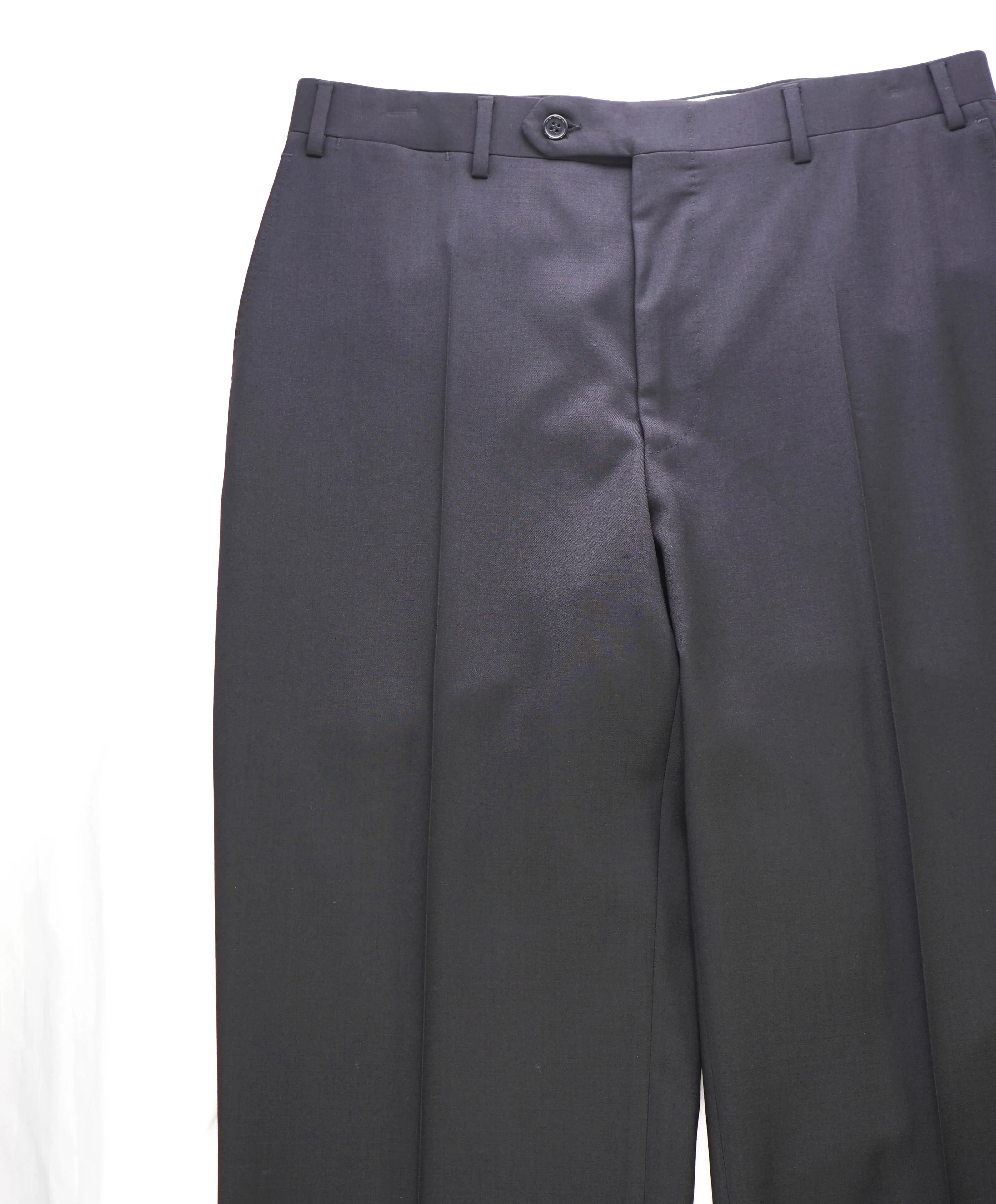 CANALI - *CLOSET STAPLE* Black Flat Front Wool Dress Pants - 32W