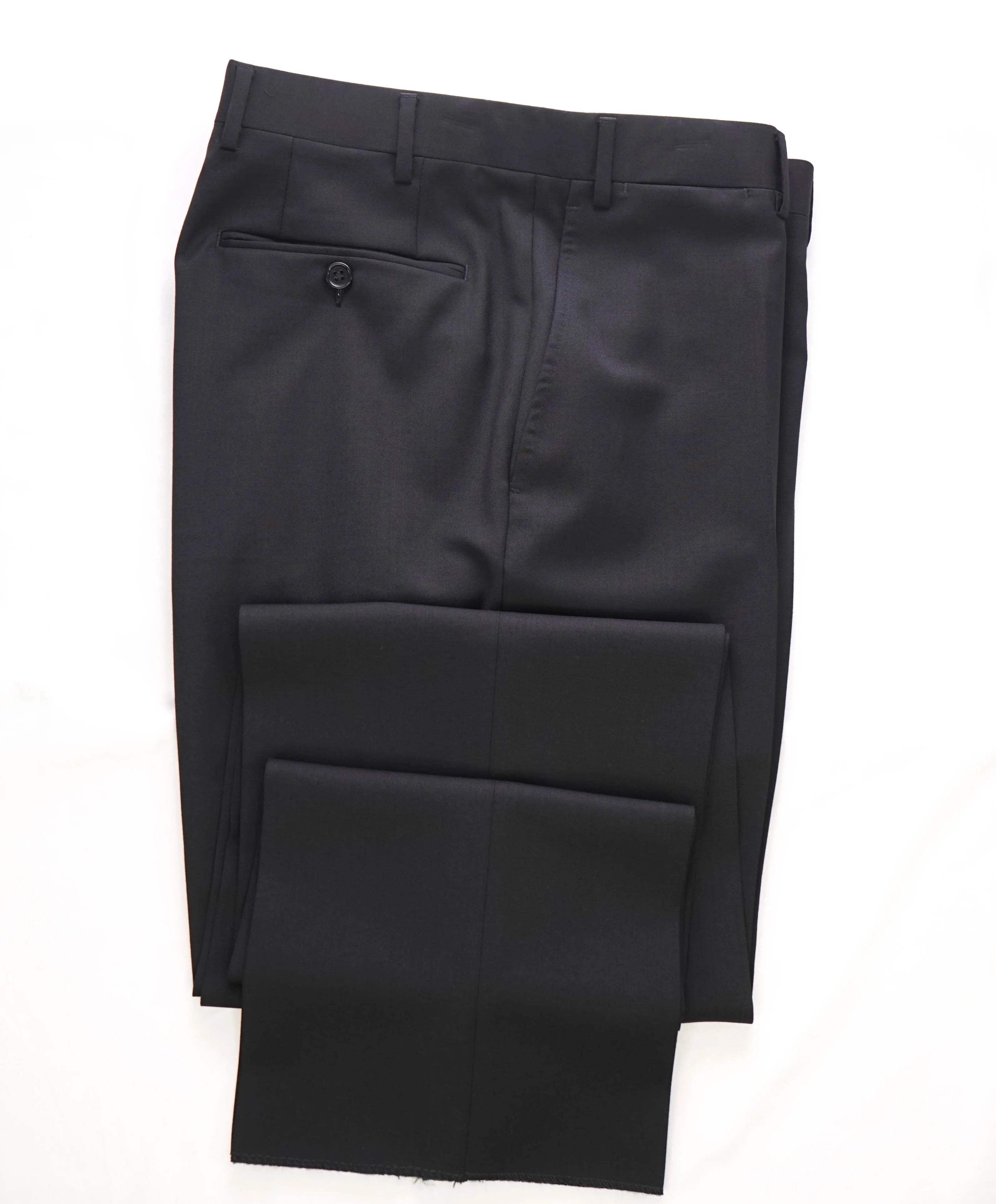 CANALI - *CLOSET STAPLE* Black Flat Front Wool Dress Pants - 32W