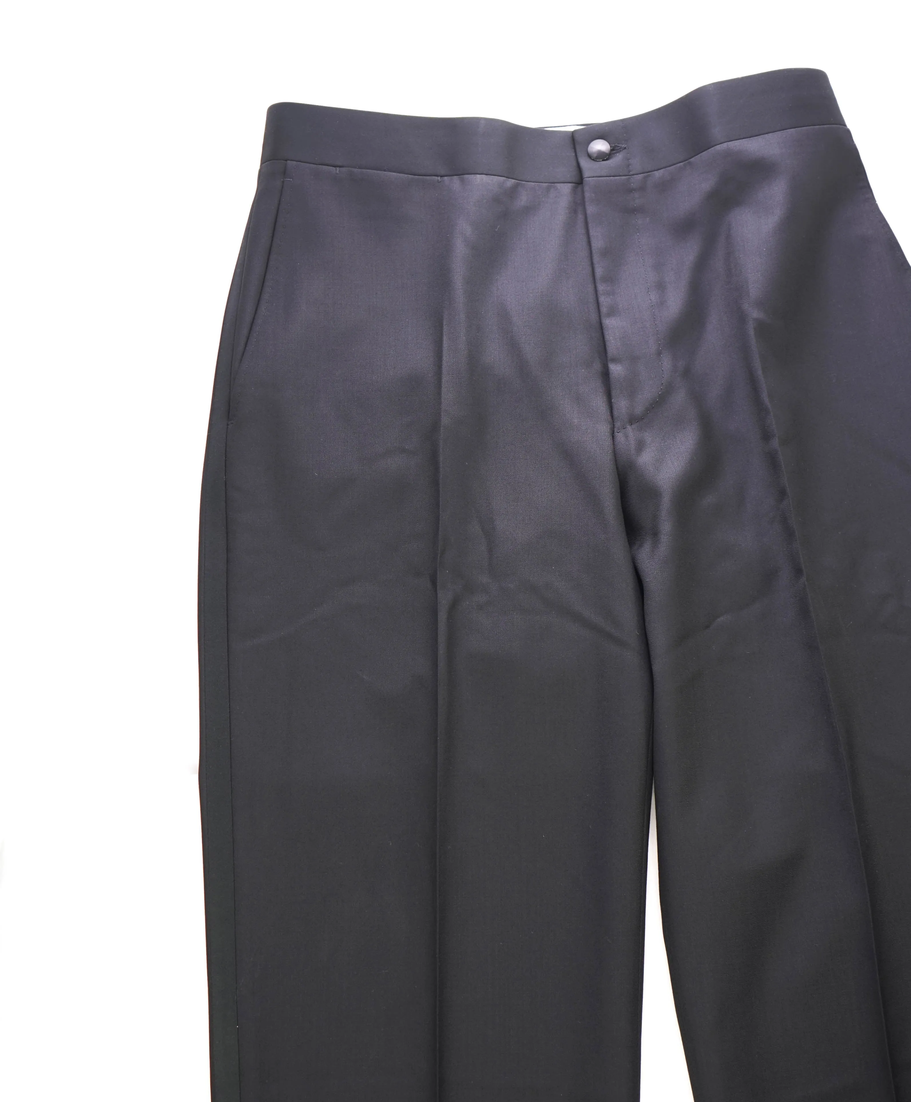 CANALI - *CLOSET STAPLE* Black Tux Flat Front Dinner Pants - 30W