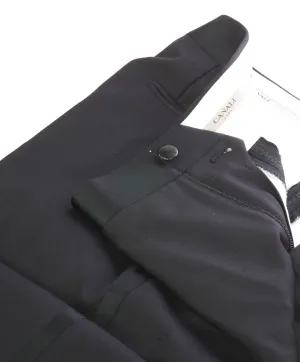 CANALI - *CLOSET STAPLE* Black Tux Flat Front Dinner Pants - 30W