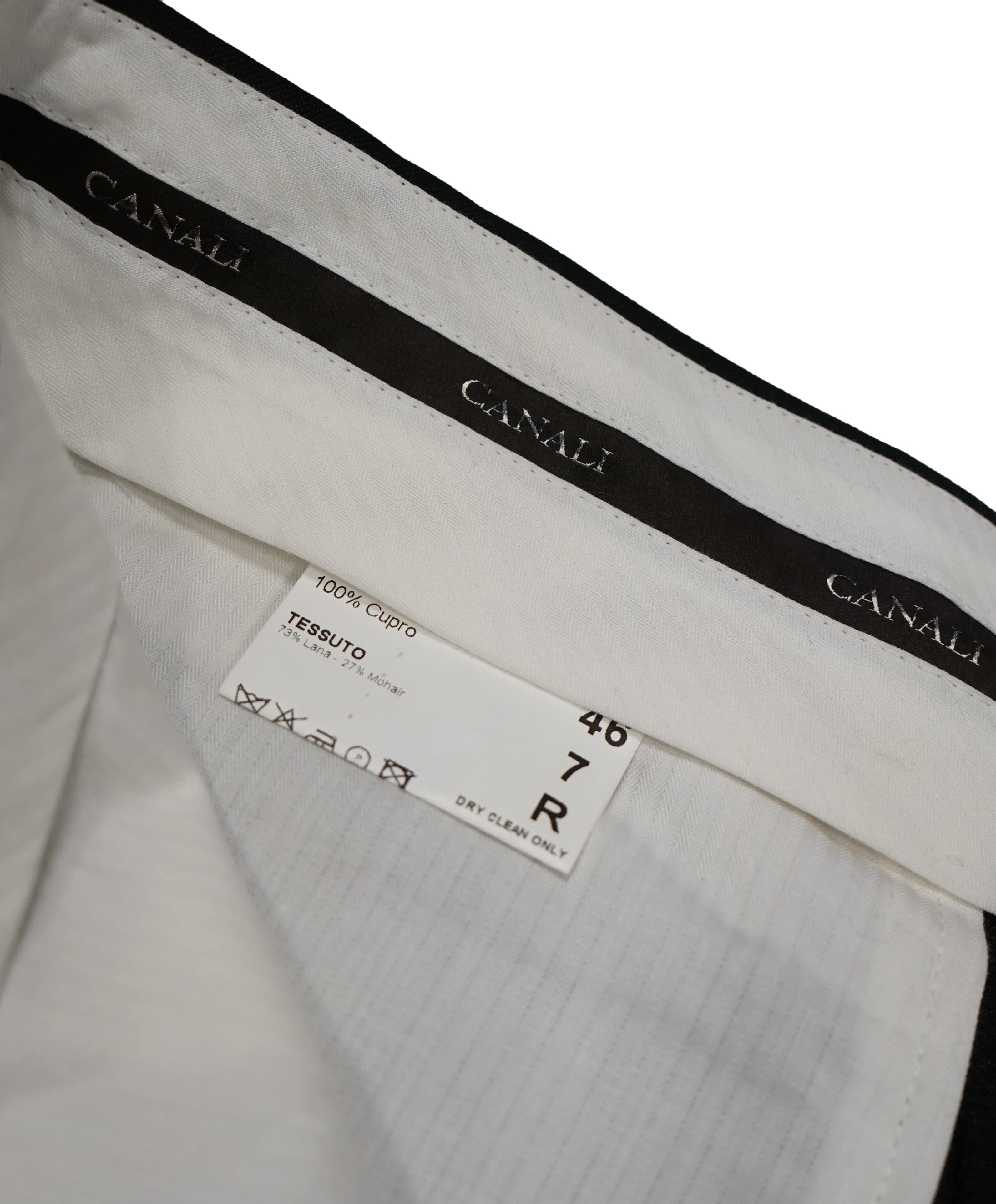 CANALI - Wool & Mohair Black Tux Dinner Pants - 30W