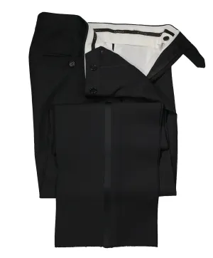 CANALI - Wool & Mohair Black Tux Dinner Pants - 30W