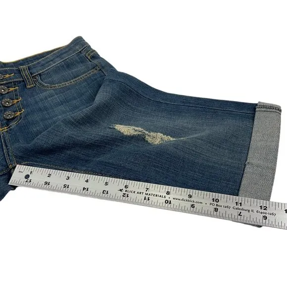 Carmar Shorts Womens Sz 25 Denim Bermuda Med Wash Button Stretch Mid Rs $219 Nwt