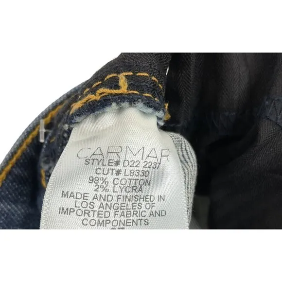 Carmar Shorts Womens Sz 25 Denim Bermuda Med Wash Button Stretch Mid Rs $219 Nwt
