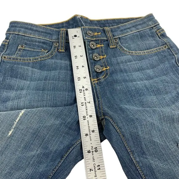 Carmar Shorts Womens Sz 25 Denim Bermuda Med Wash Button Stretch Mid Rs $219 Nwt