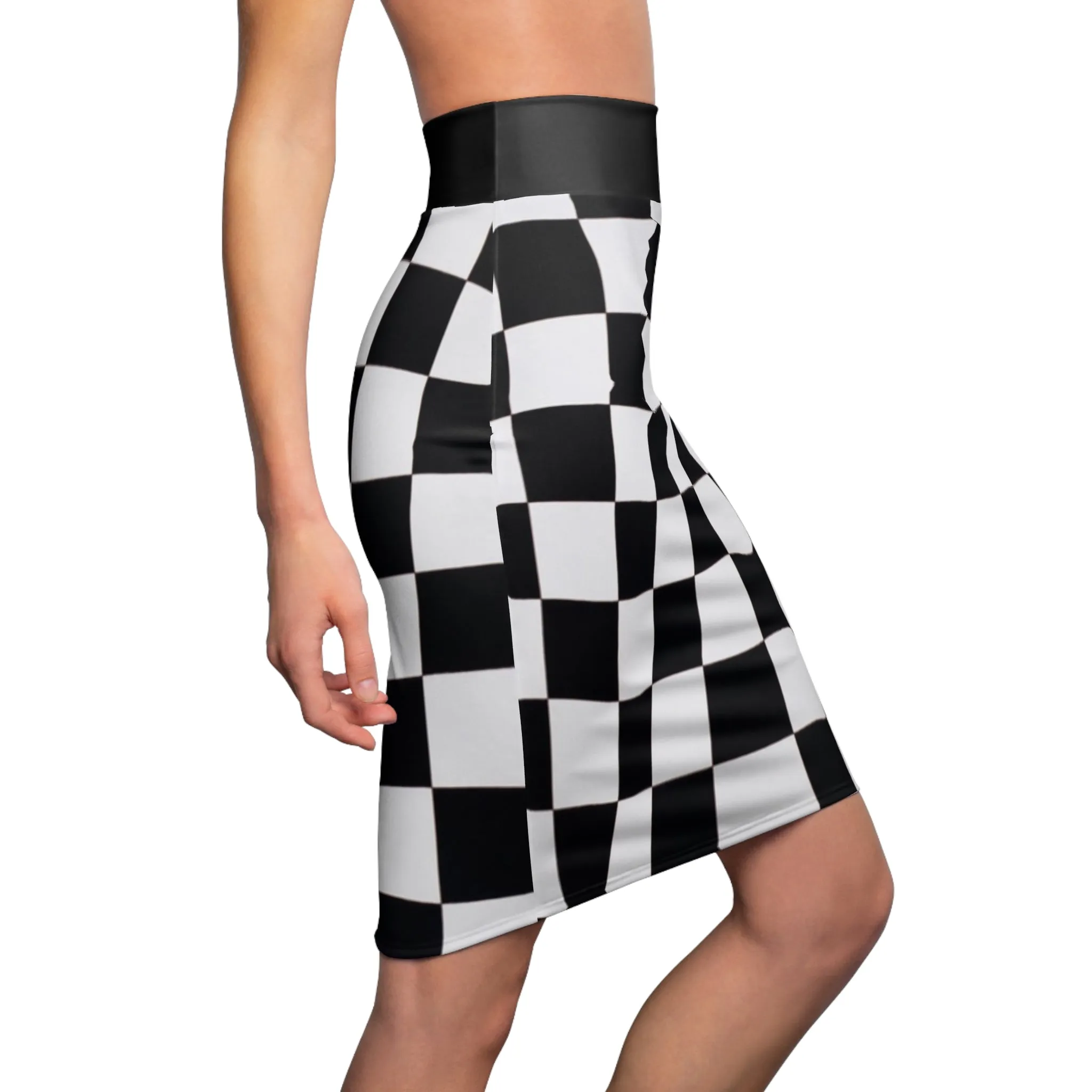 Checked Pencil Skirt (AOP)