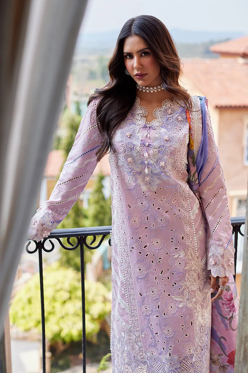 Classic Pakistani Salwar Kameez Embroidered Suit in Lavender Shade