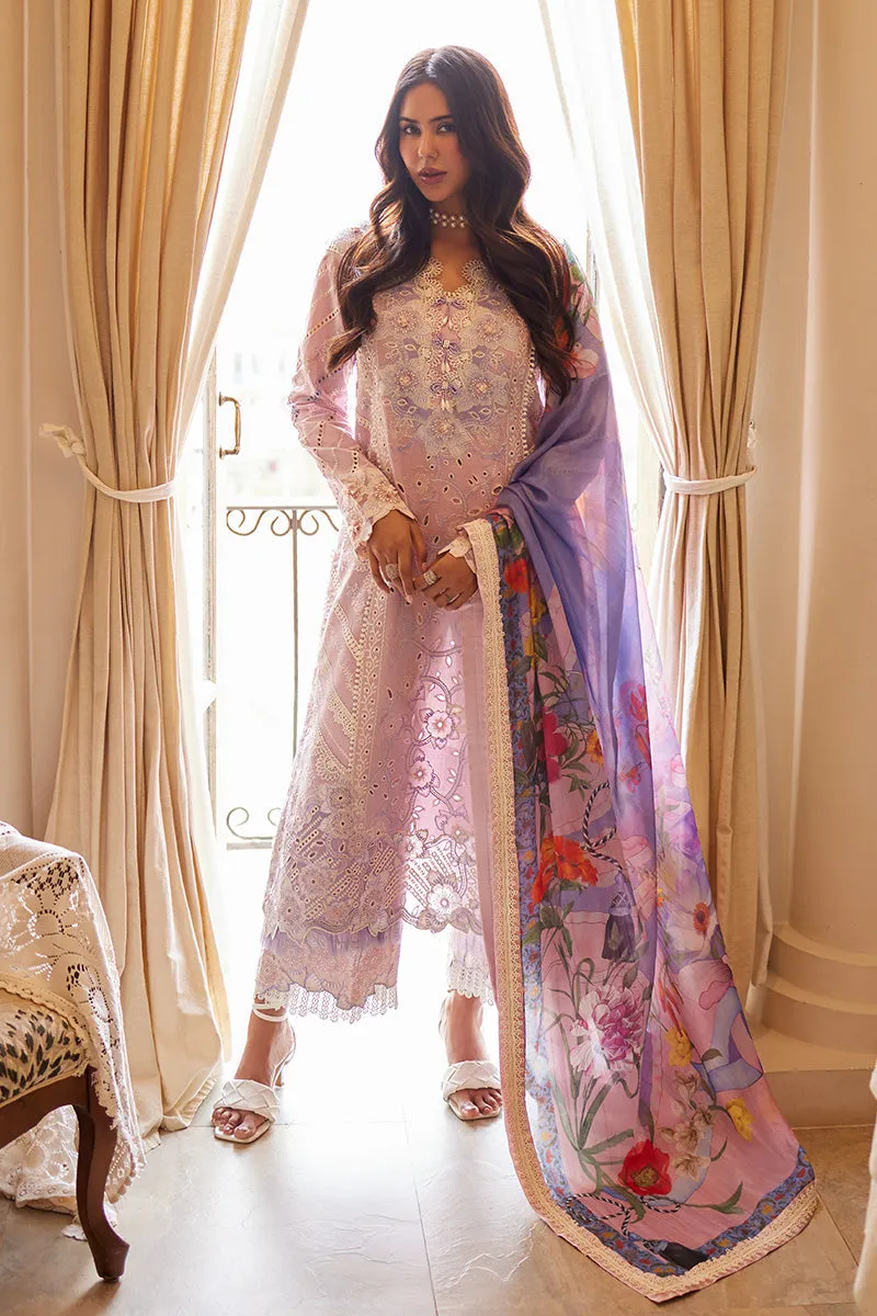 Classic Pakistani Salwar Kameez Embroidered Suit in Lavender Shade