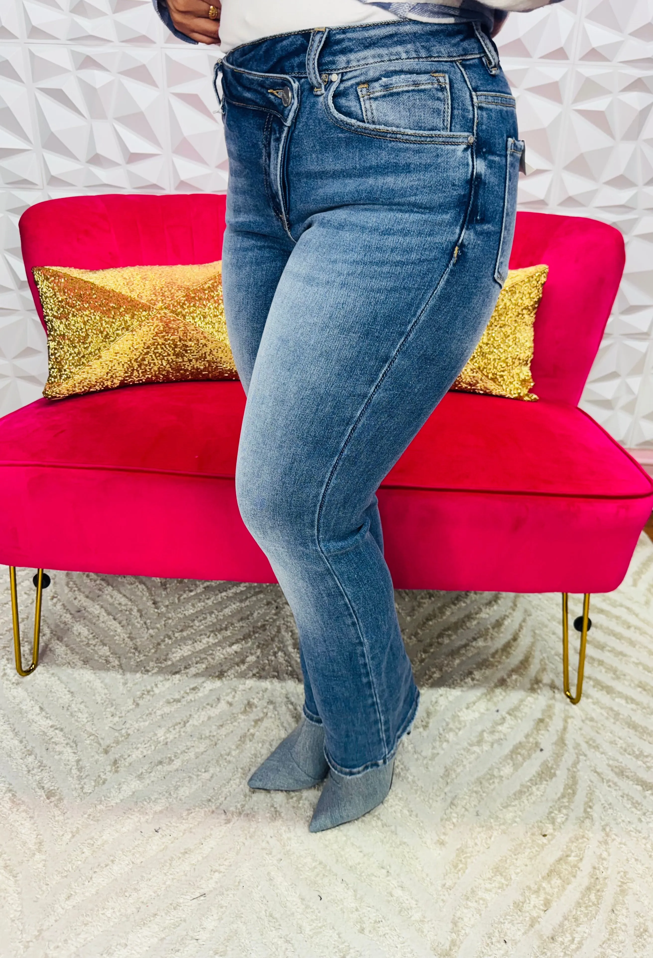 Crossover skinny jeans