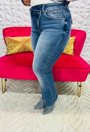 Crossover skinny jeans