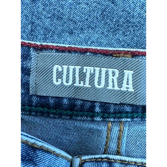 Cultura Womens Skinny Jeans Blue Whiskered Stretch Medium Wash Denim Plus 20 New