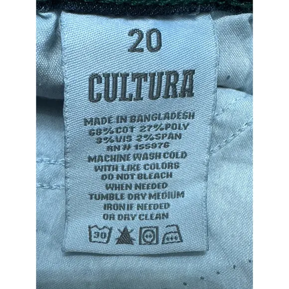 Cultura Womens Skinny Jeans Blue Whiskered Stretch Medium Wash Denim Plus 20 New