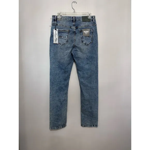 Cultura Womens Skinny Jeans Blue Whiskered Stretch Medium Wash Denim Plus 20 New