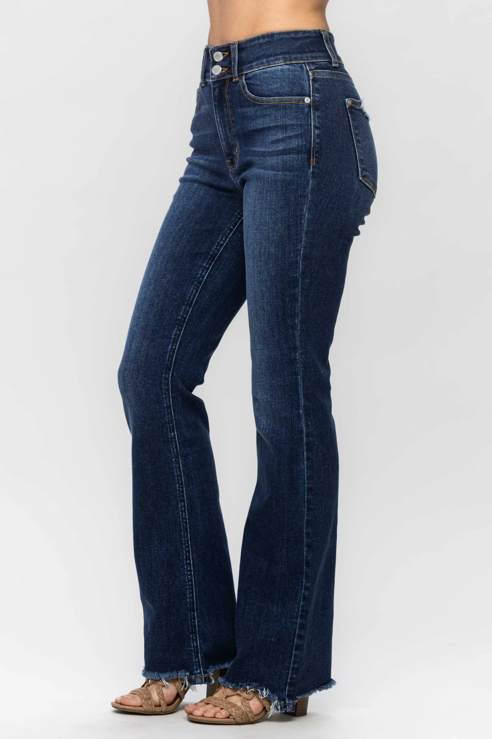 Curvy Vintage Frayed Hem Bootcut