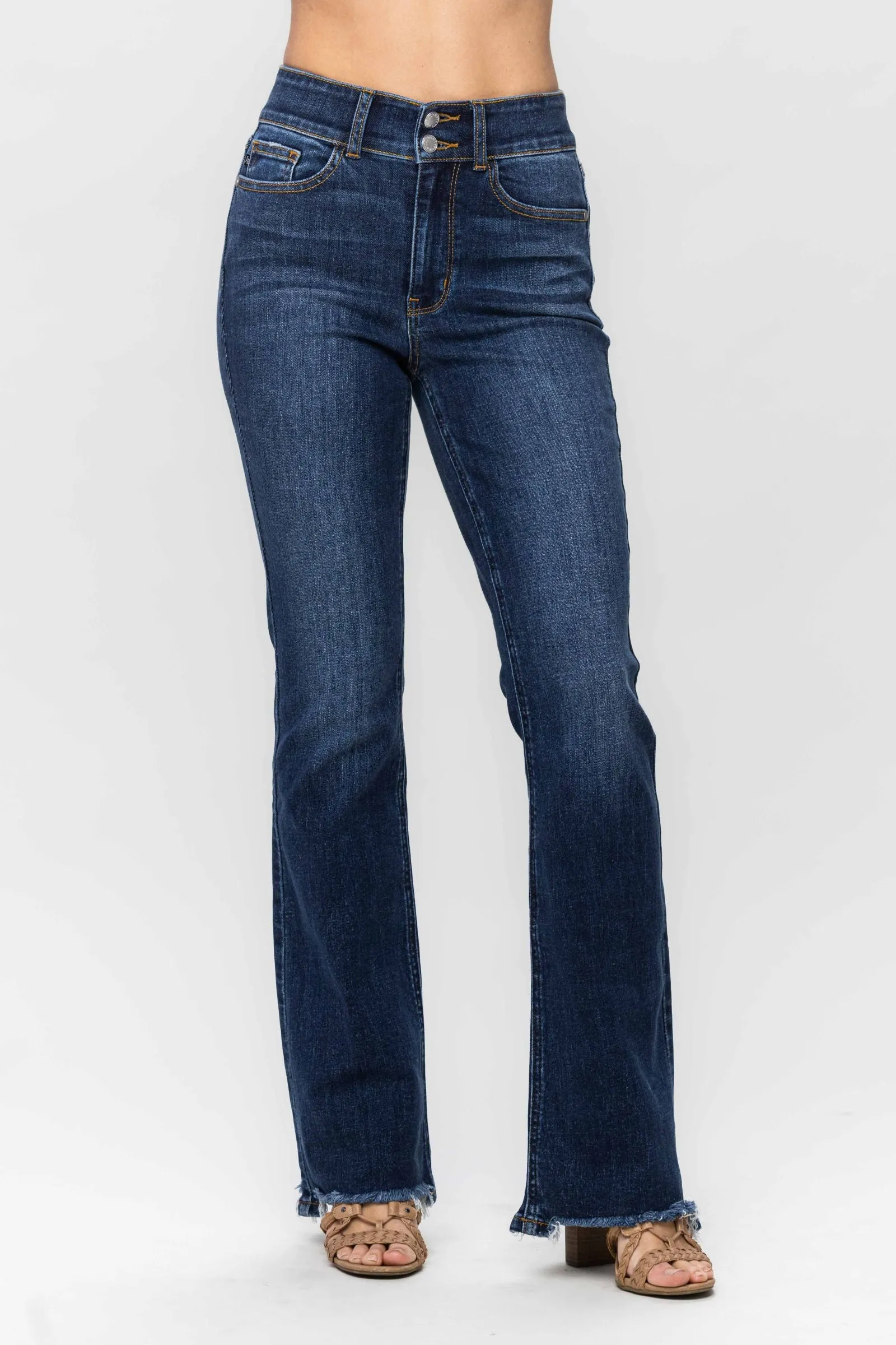 Curvy Vintage Frayed Hem Bootcut
