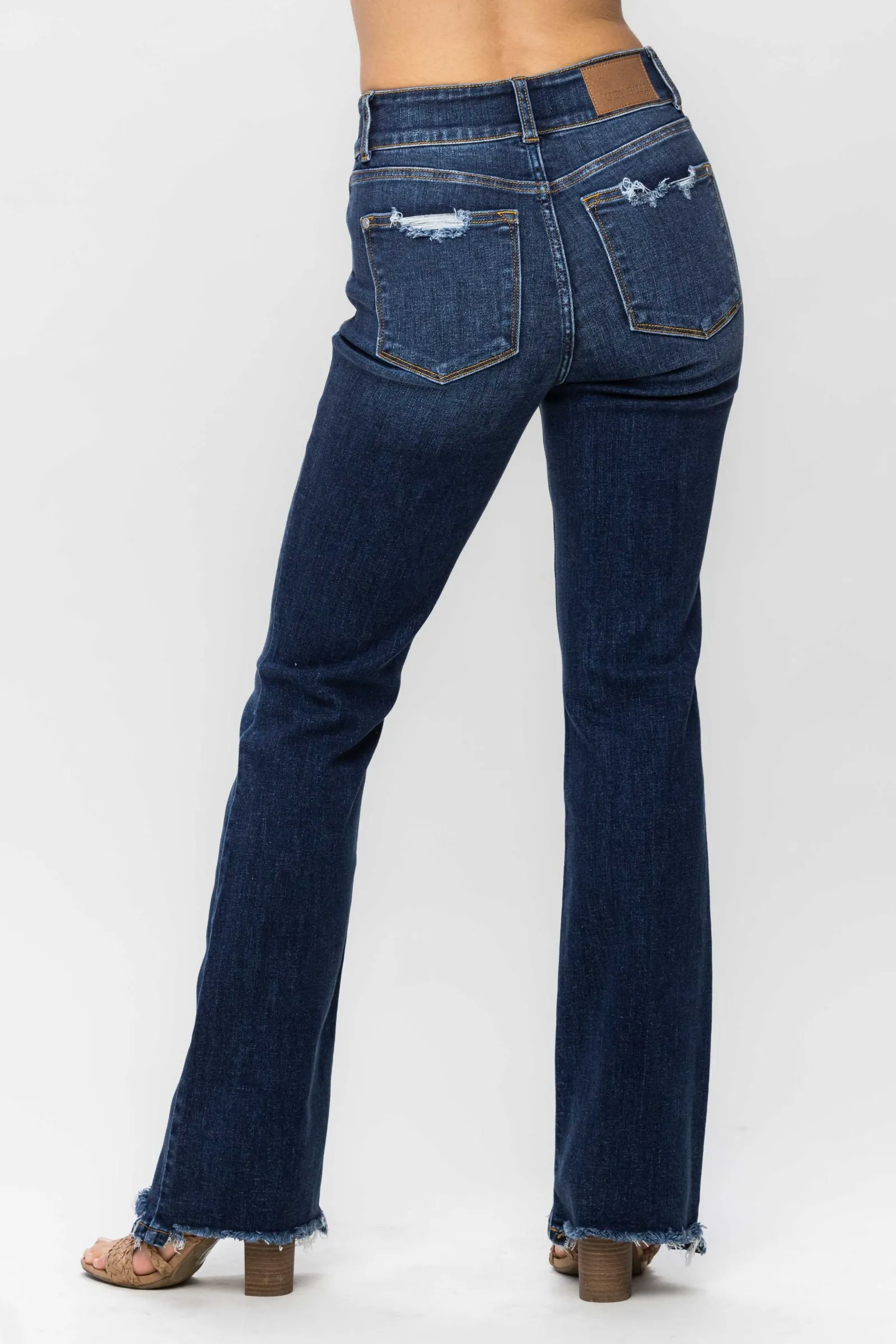 Curvy Vintage Frayed Hem Bootcut