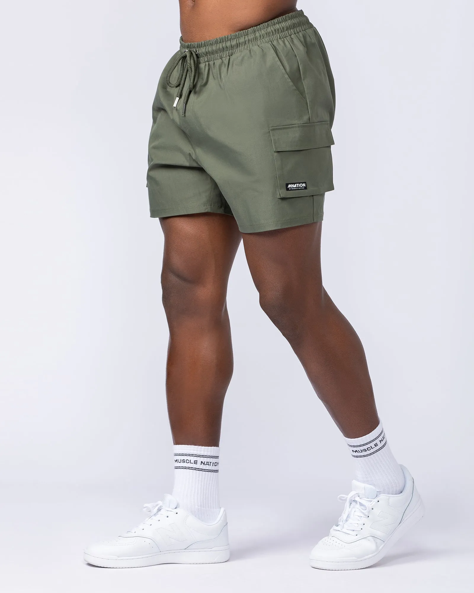 Daily Cargo 5" Shorts - Dark Khaki (Silicon Logo)