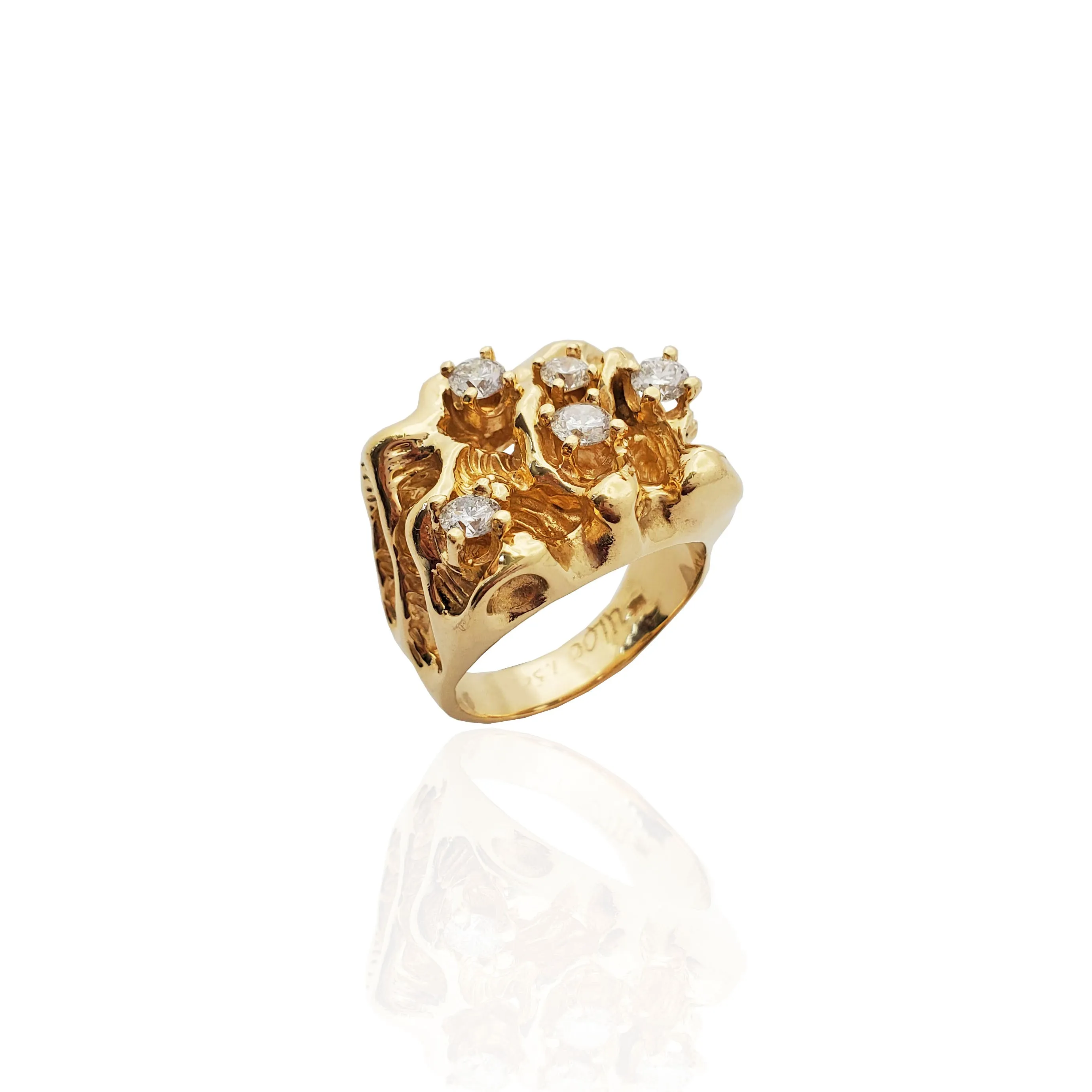Diamond Nugget Men's Ring 14K