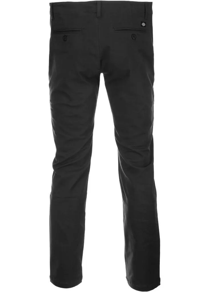 Dickies Mens Kerman Skinny Fit Chino Trousers Black