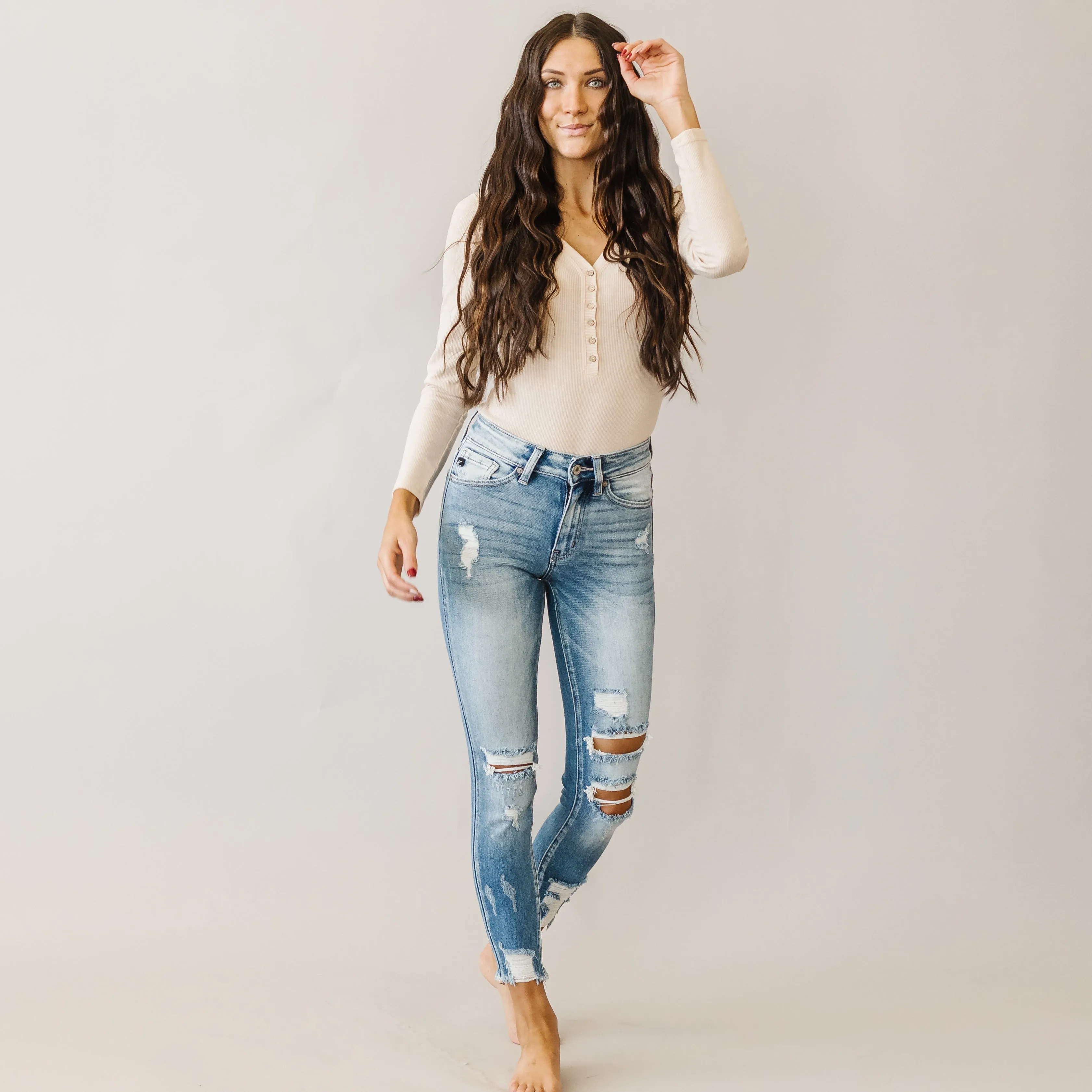 Don’t Stop Me Now Kancan Skinny in Medium Wash