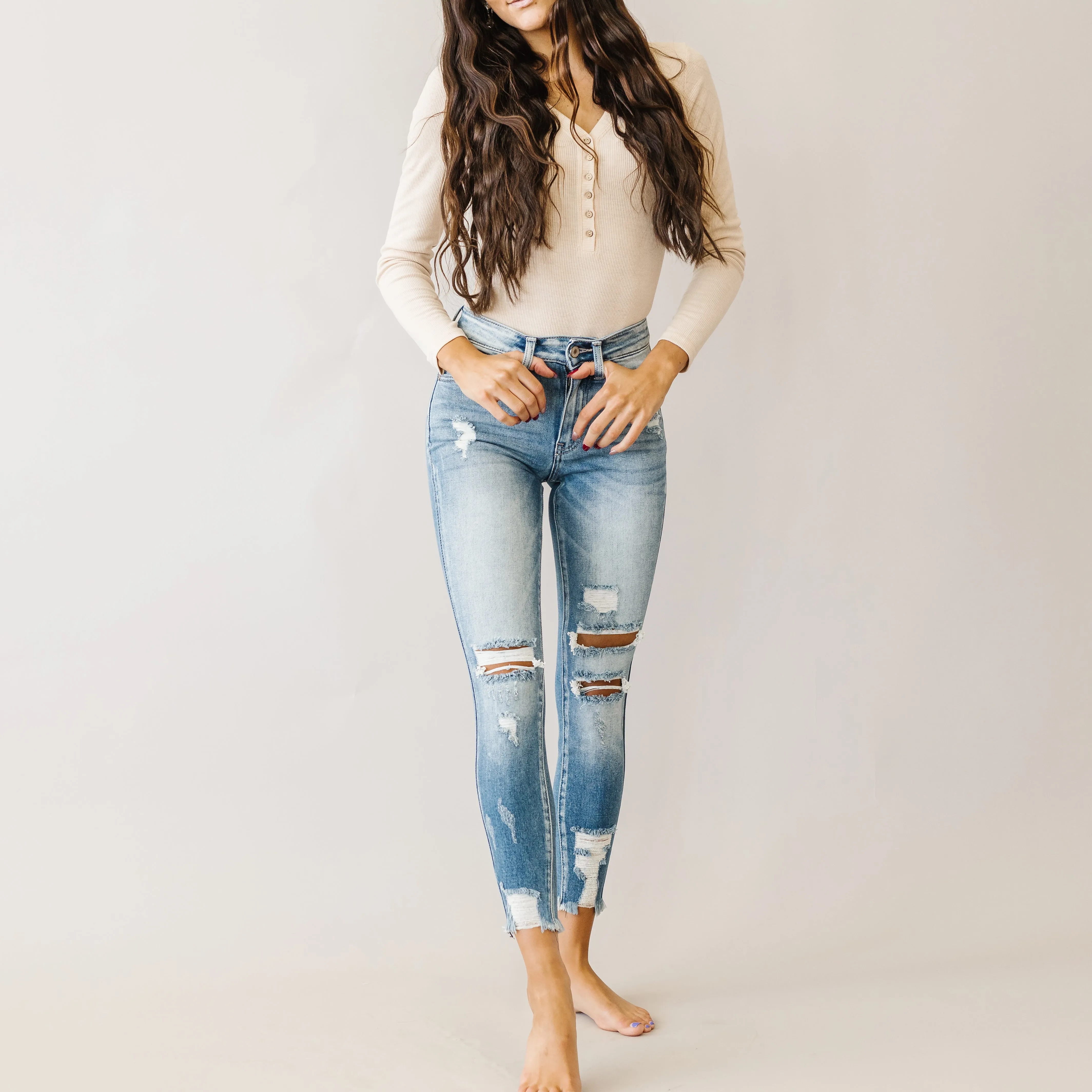 Don’t Stop Me Now Kancan Skinny in Medium Wash
