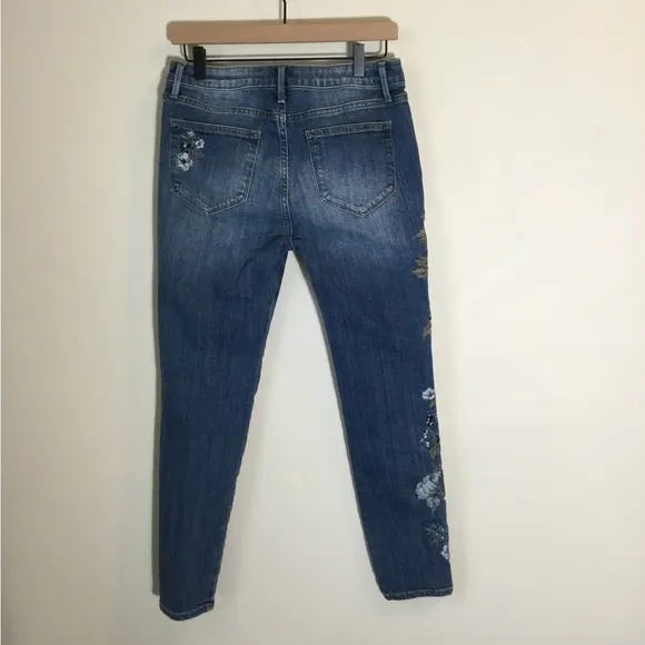 Driftwood BlueBell Fleur Embroidered High Rise Skinny Jeans