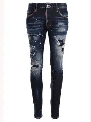 Dsquared2 Mid-Rise Distressed Skinny-Fit Jeans