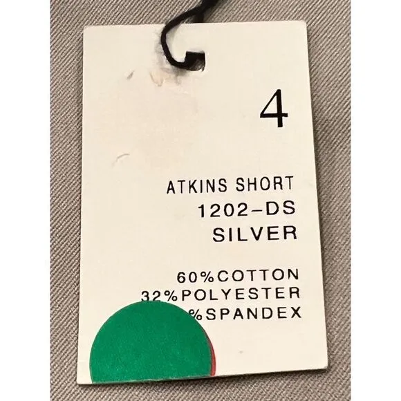 ecru Women’s Atkins Shorts Grey Silver Sz 4 Bermuda NWT Photos shown for fit