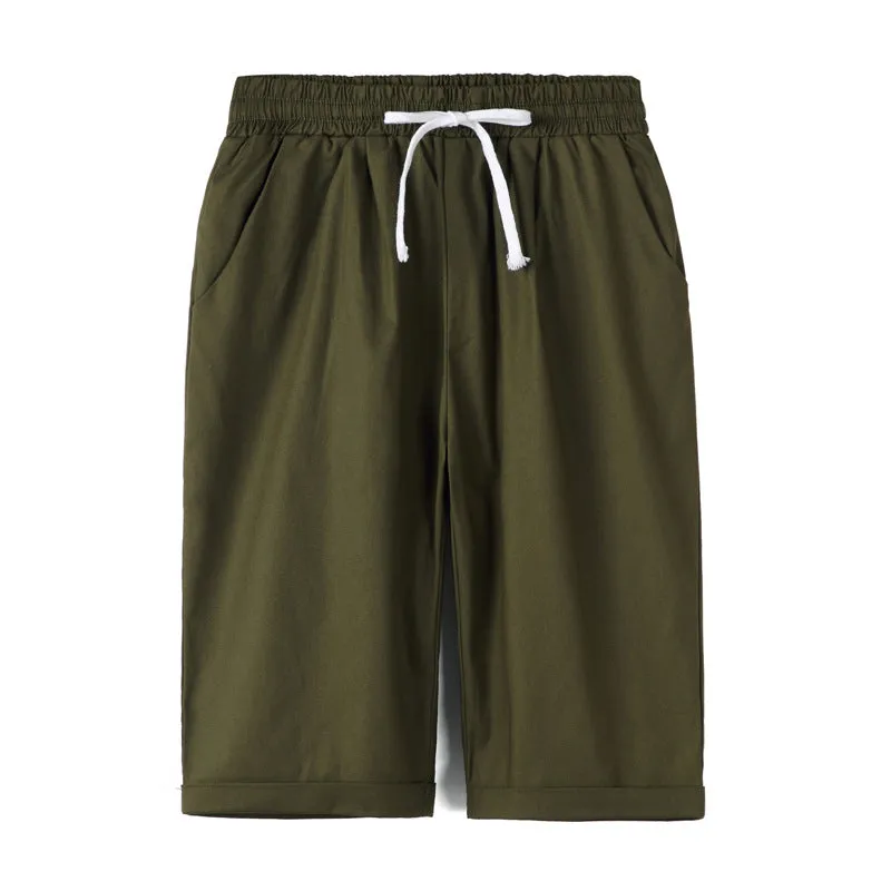 Elastic Waistband Lace Up Bermuda Beach Shorts for Women