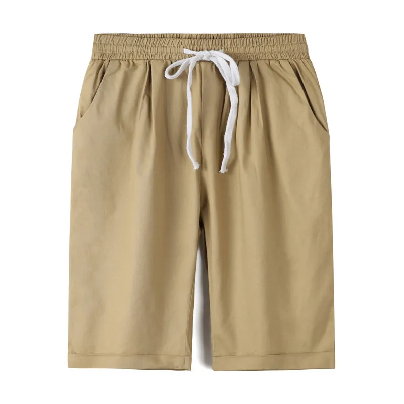 Elastic Waistband Lace Up Bermuda Beach Shorts for Women