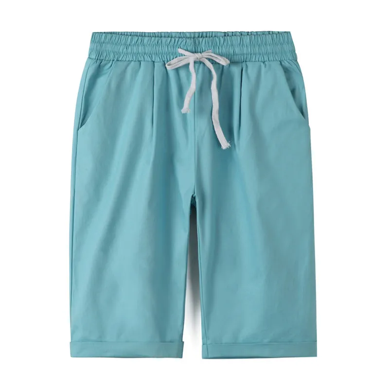 Elastic Waistband Lace Up Bermuda Beach Shorts for Women