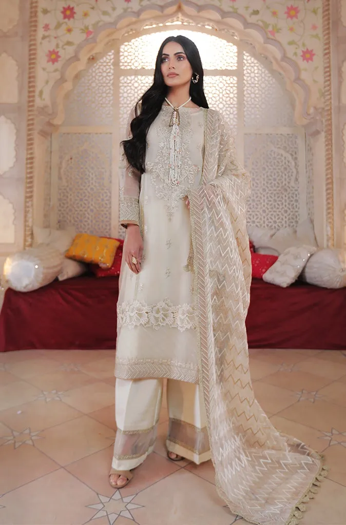 Elegant Fancy Pakistani White Suit for Women #PF354