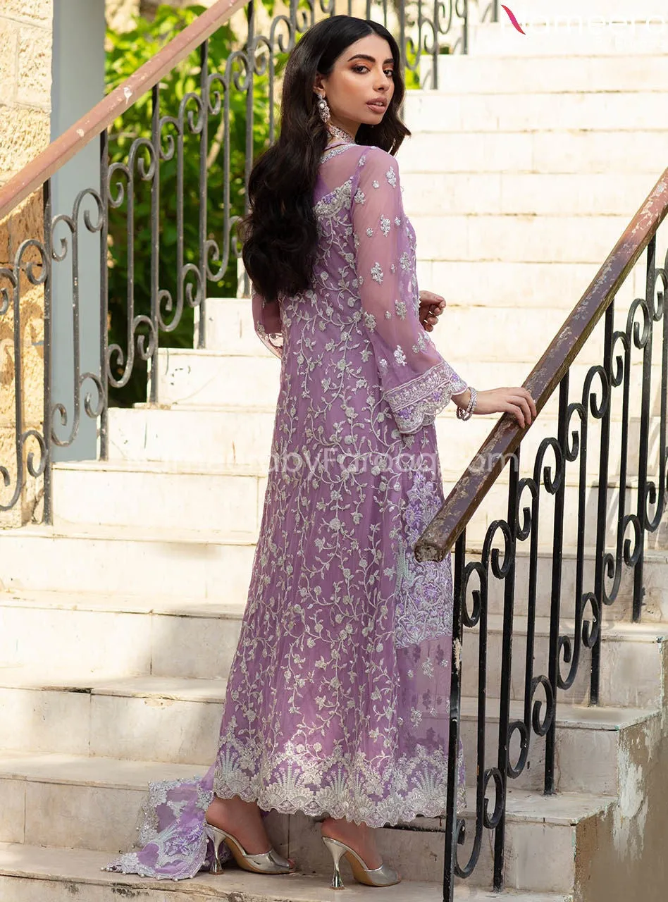 Elegant Gown Dress Pakistani In Lavender Color #PF229