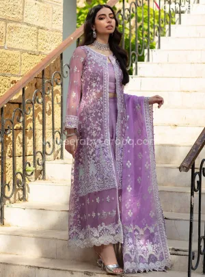 Elegant Gown Dress Pakistani In Lavender Color #PF229