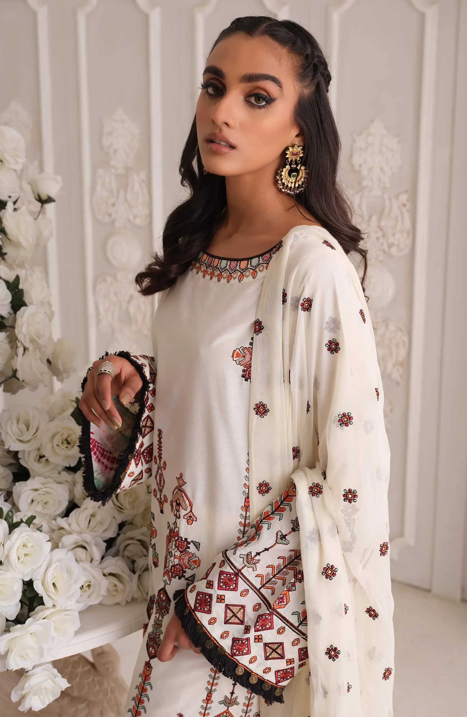 Embroidered Lawn Pakistani Dress Salwar Kameez Trouser