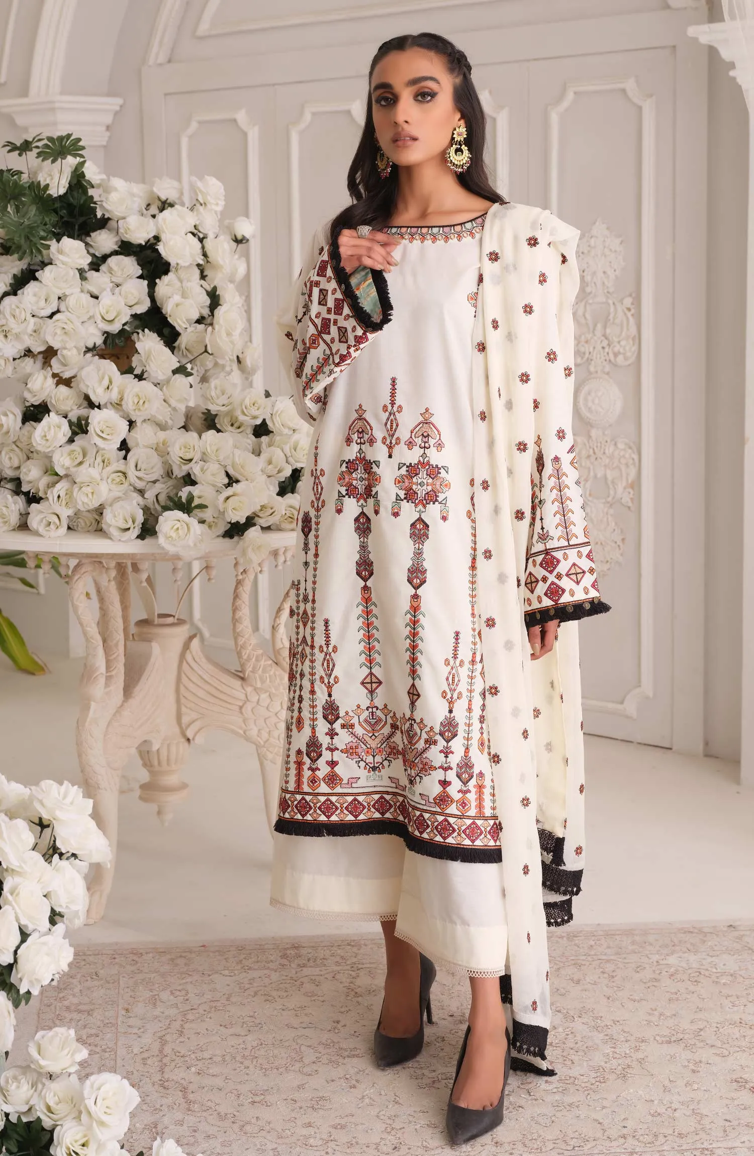 Embroidered Lawn Pakistani Dress Salwar Kameez Trouser