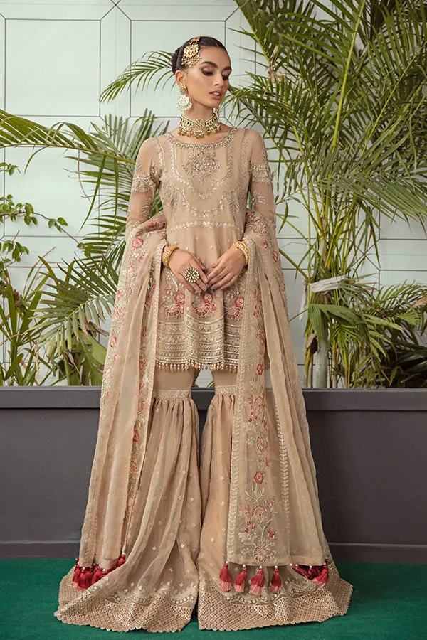 Embroidered Pakistani Sharara and Kameez with Dupatta