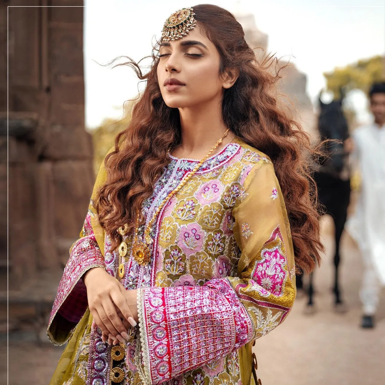 Embroidered Salwar Kameez and Dupatta Dress #PS859