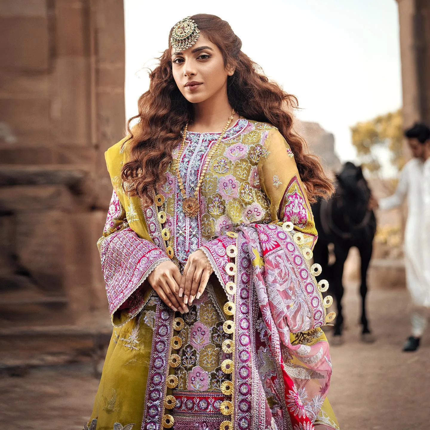 Embroidered Salwar Kameez and Dupatta Dress #PS859