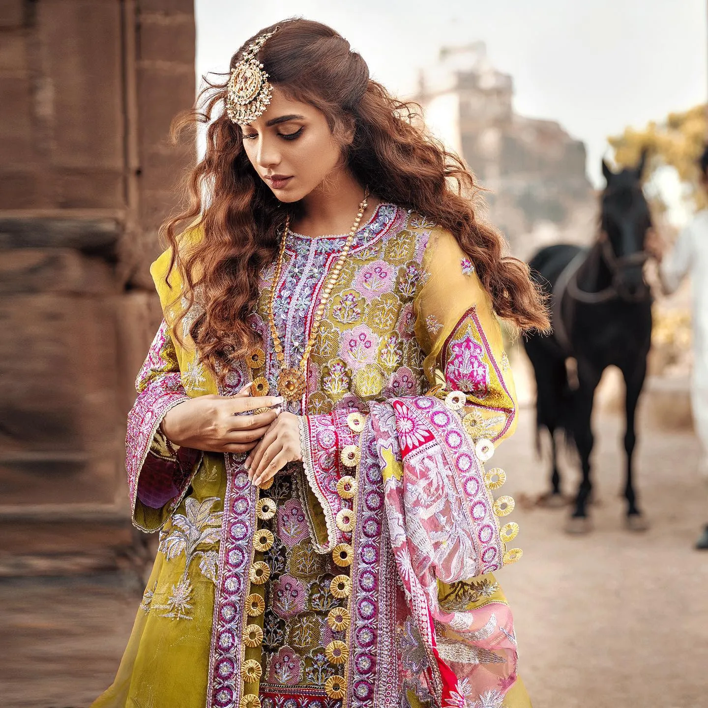 Embroidered Salwar Kameez and Dupatta Dress #PS859