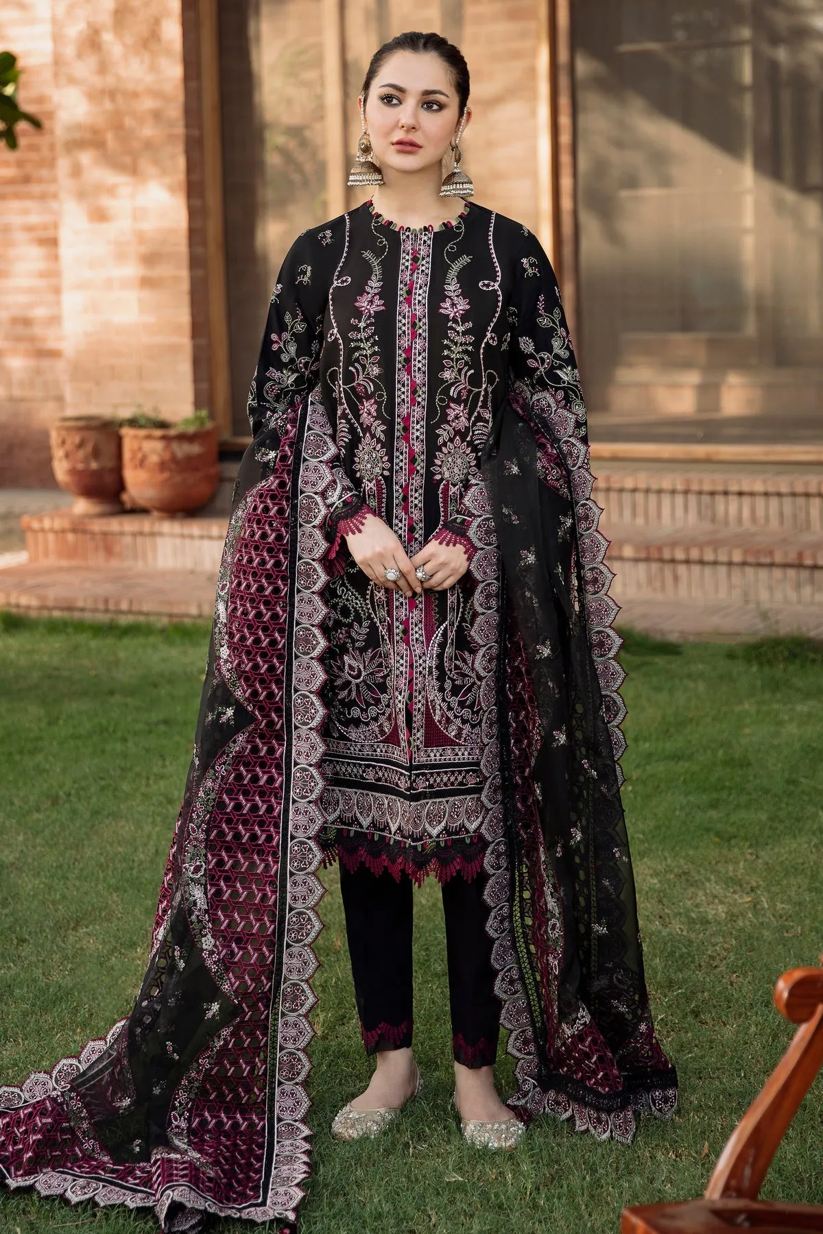 Embroidered Salwar Kameez Dupatta Pakistani Black Dress
