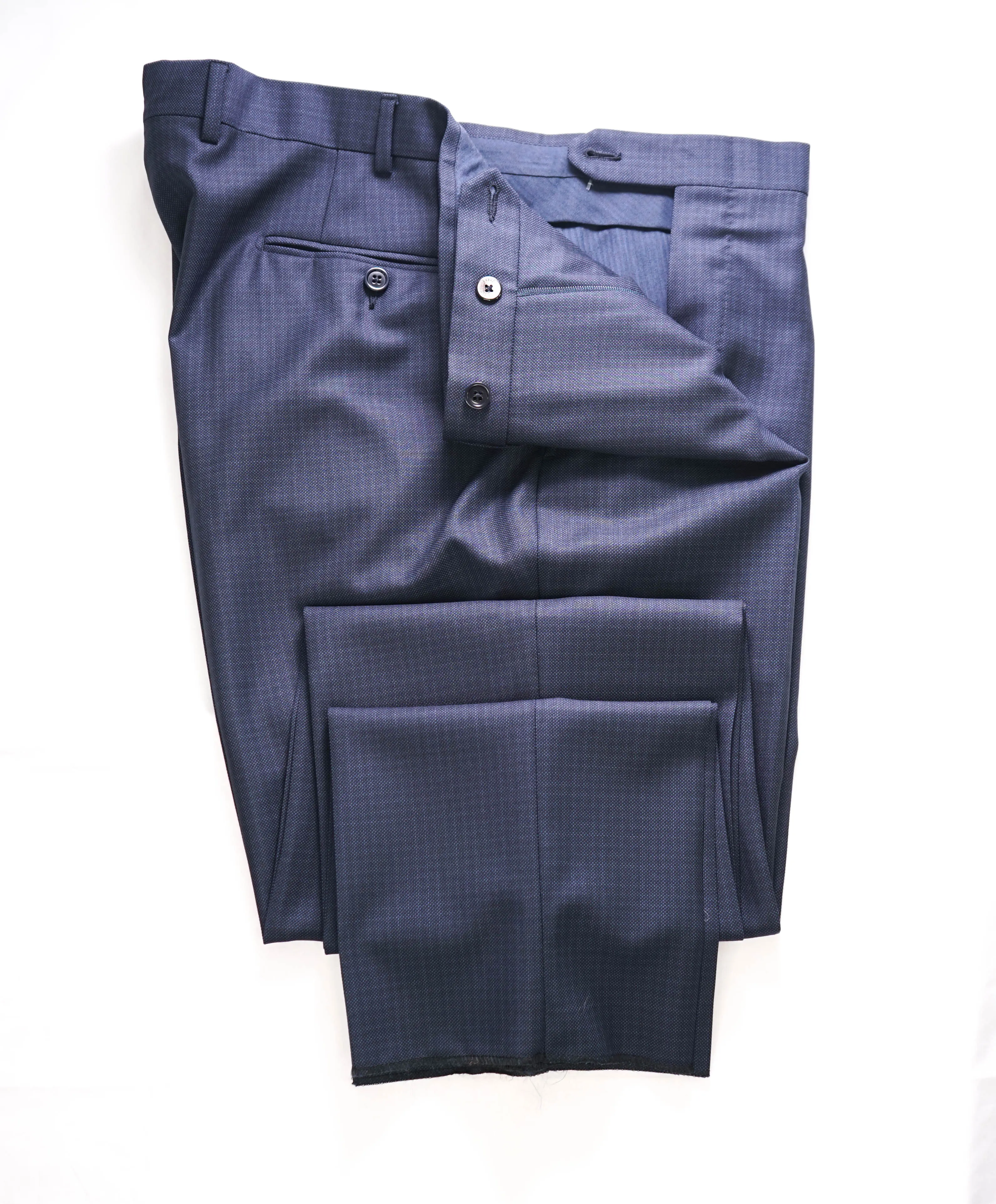 ERMENEGILDO ZEGNA - "622065" Blue Check Premium Dress Pants - 38W (54EU)