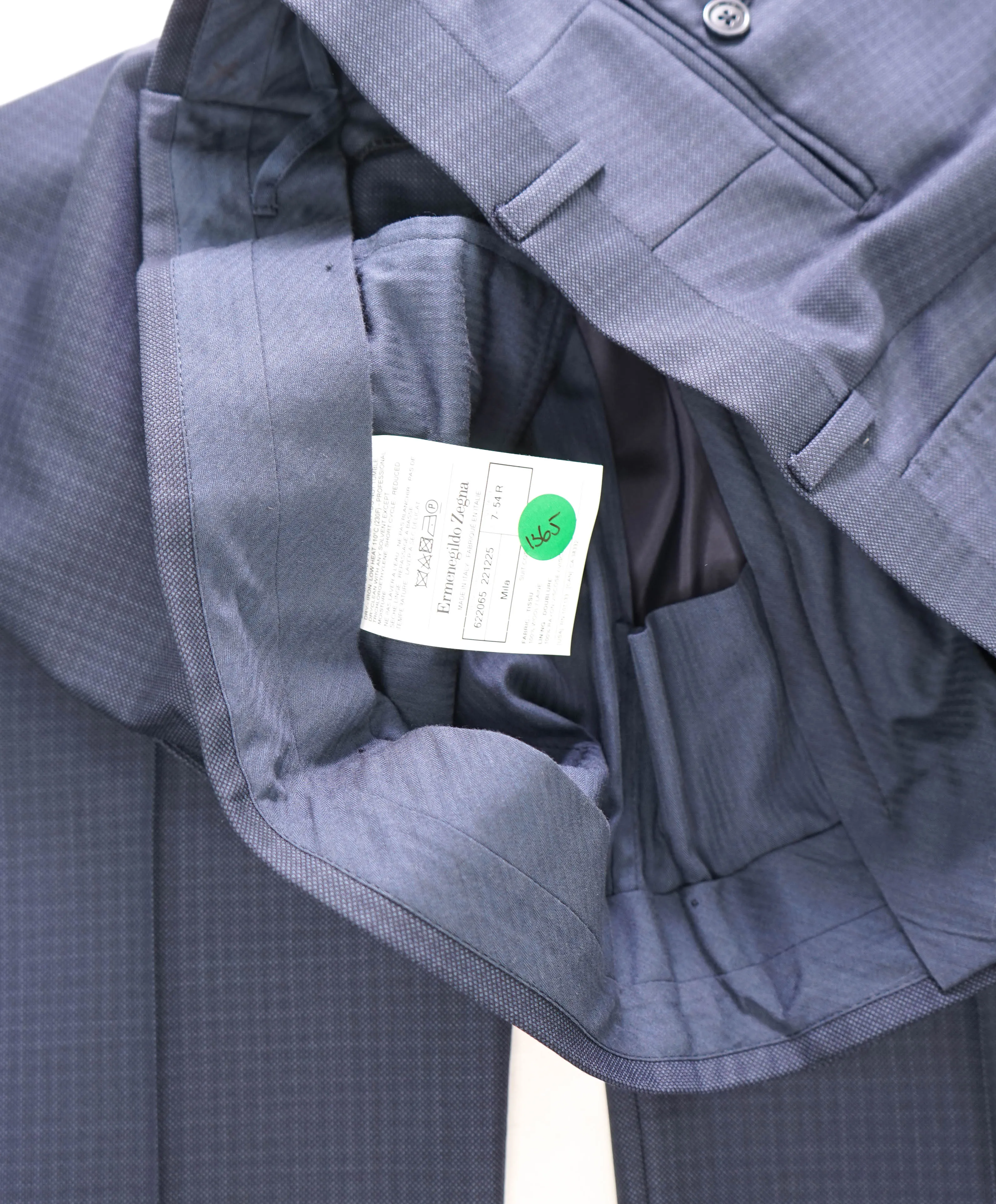 ERMENEGILDO ZEGNA - "622065" Blue Check Premium Dress Pants - 38W (54EU)