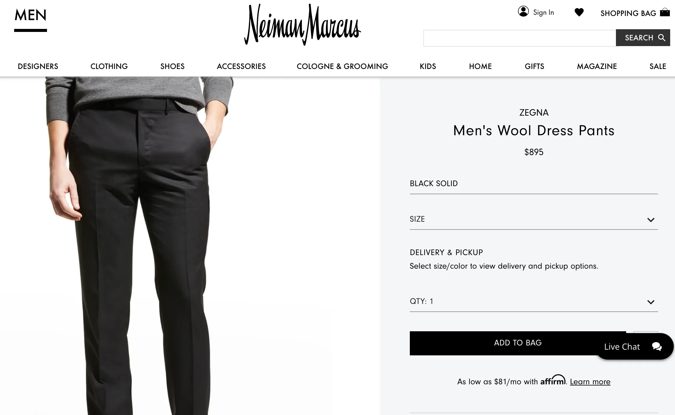 ERMENEGILDO ZEGNA - "MICBLK" Black Premium Dress Pants - 35W (52EU)