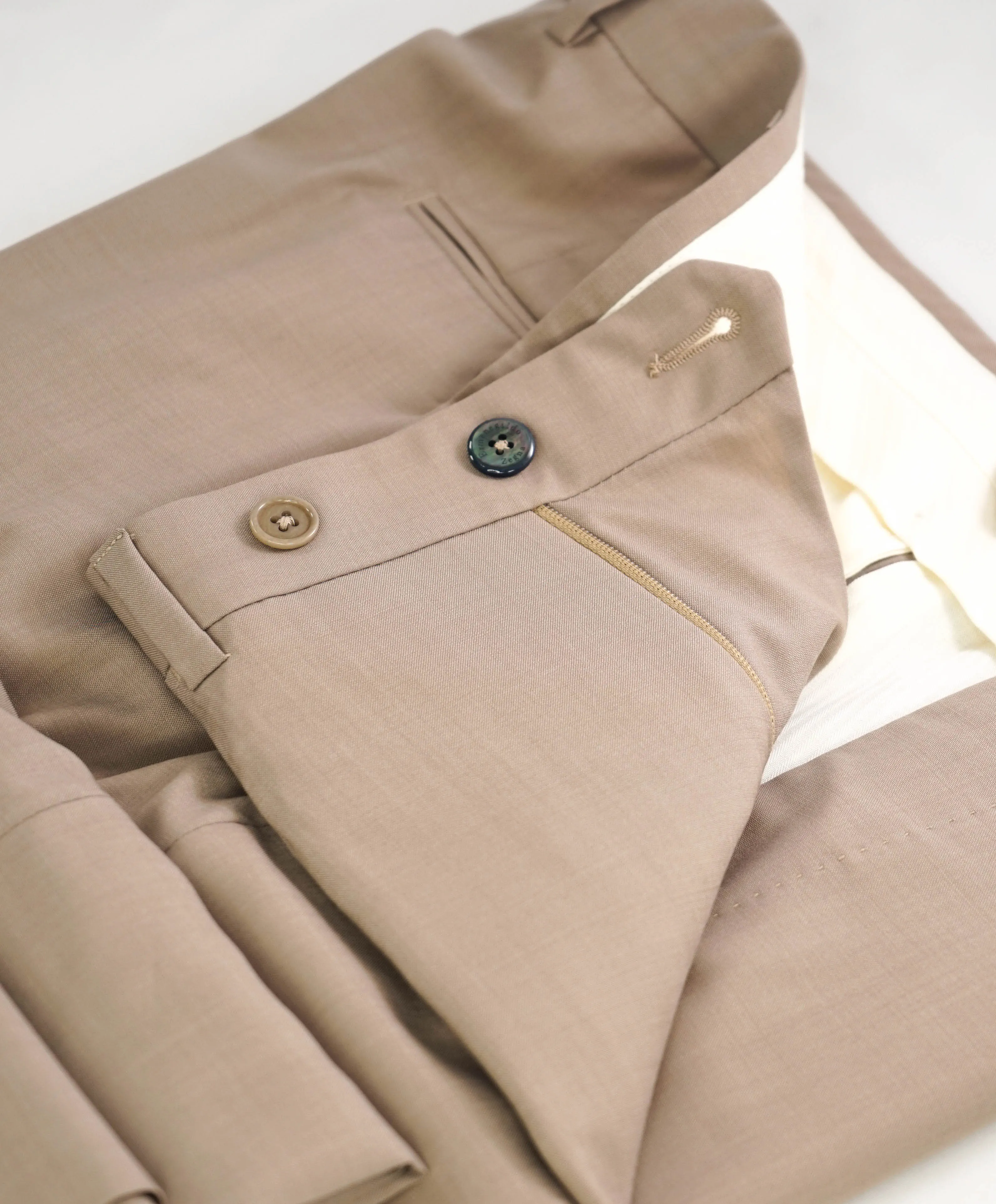 ERMENEGILDO ZEGNA -  Taupe Premium Dress Pants - 32W (48EU)
