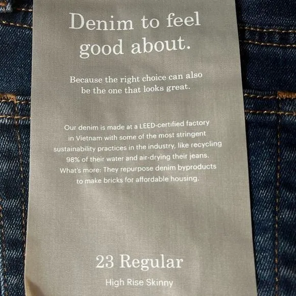 Everlane The Authentic Stretch High-Rise Skinny Jeans Medium Blue Size 23