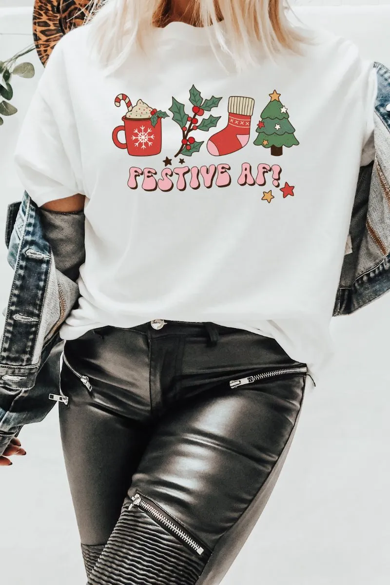 Festive AF - Christmas Retro Tee