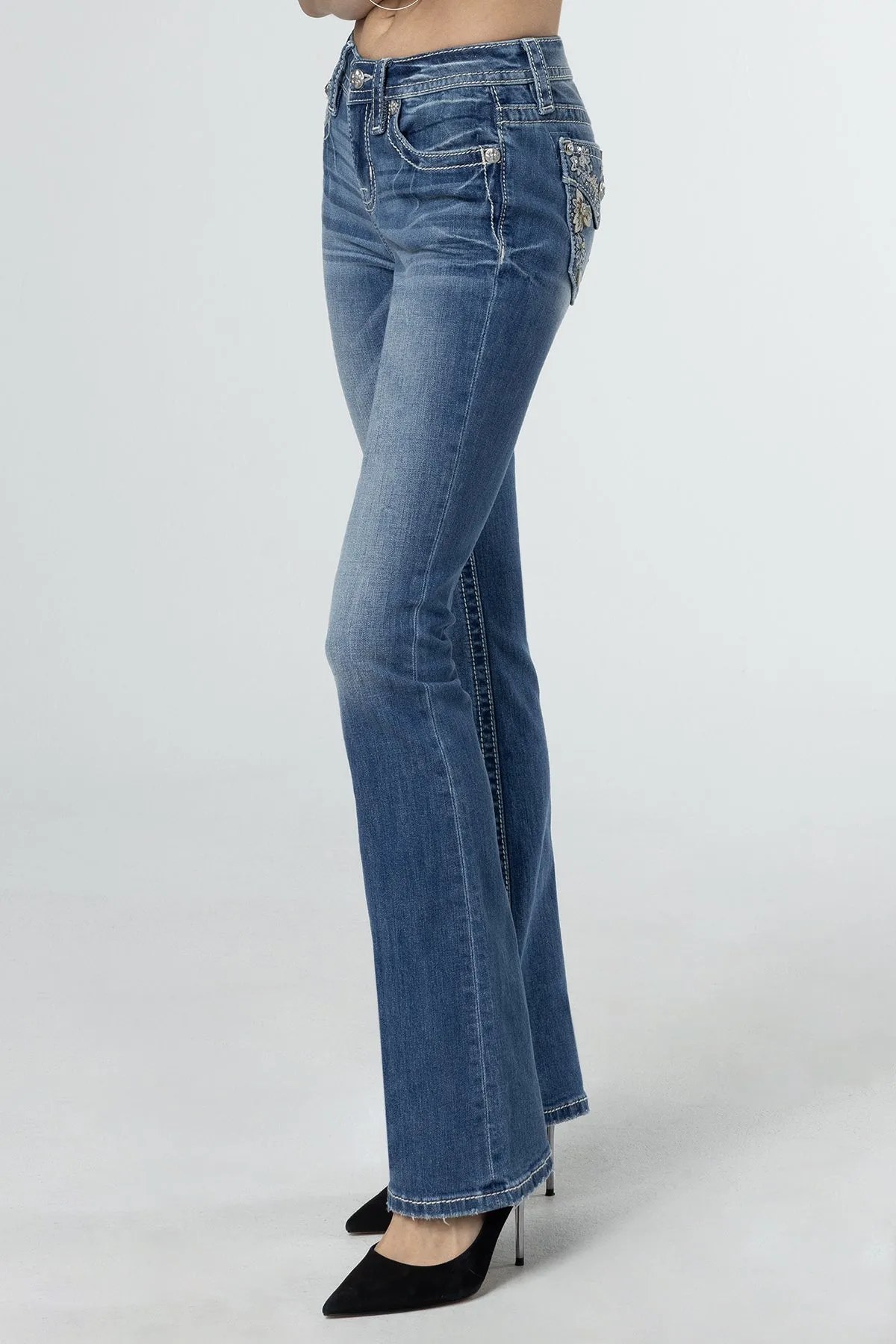 Floral Bloom Bootcut Jeans