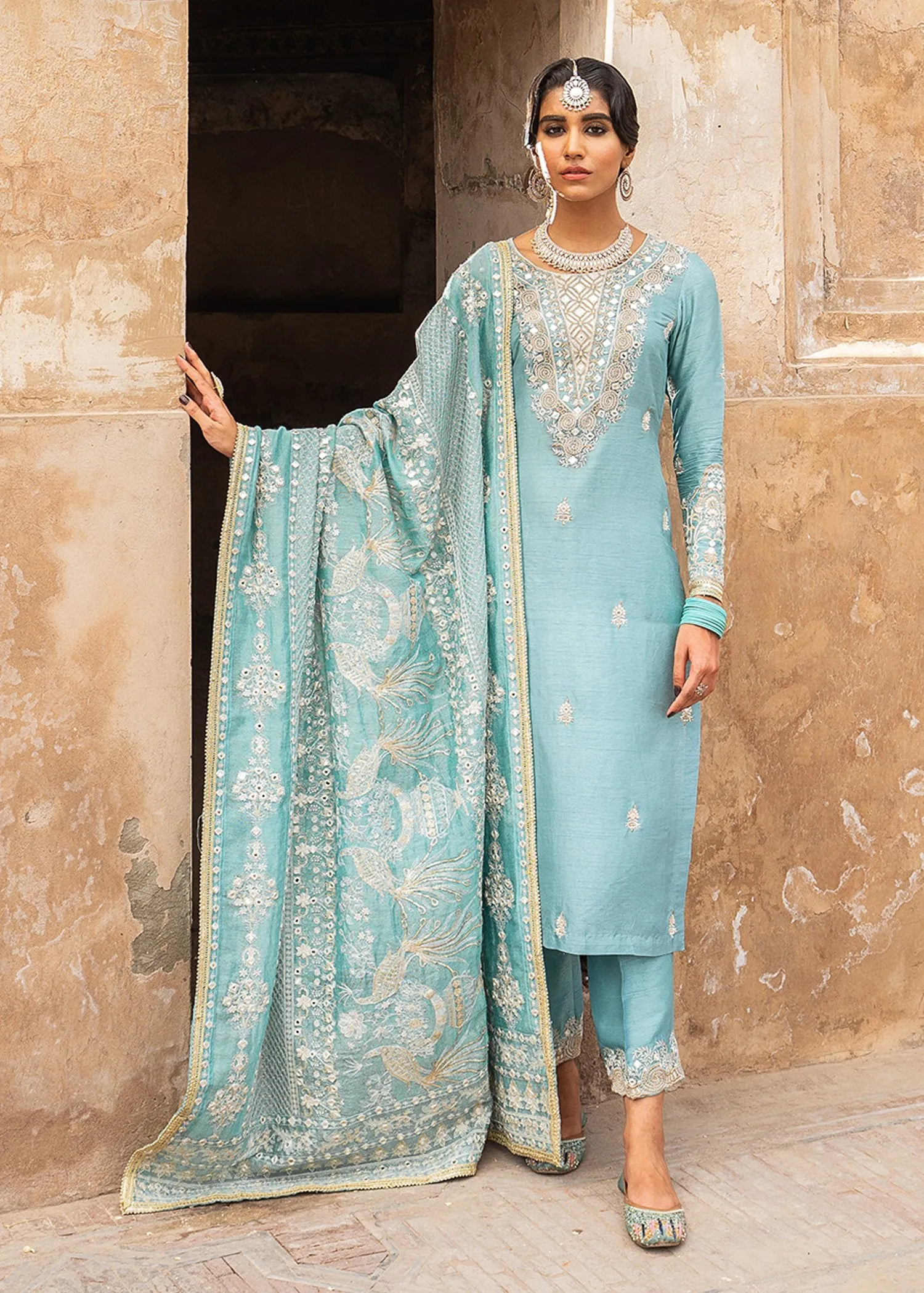 Formal Shalwar Kameez Women in Sky Blue Shade #PF156
