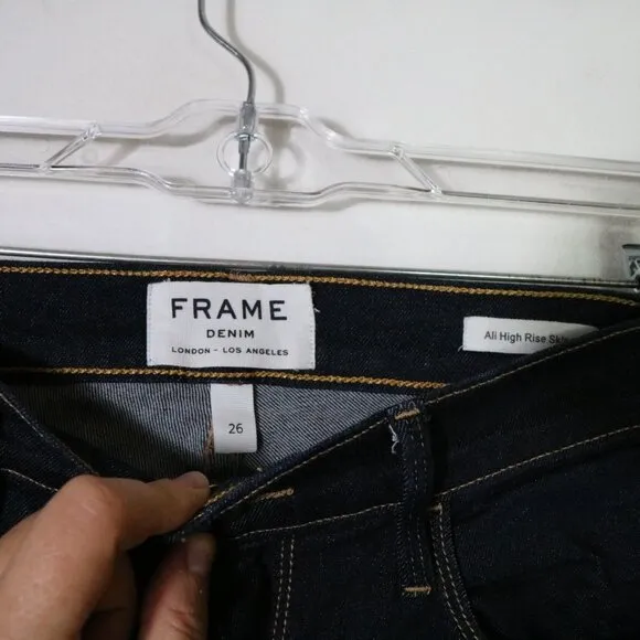 Frame Denim Ali High Rise Skinny Jeans Women 26 Dark Wash Blue High Rise Stretch